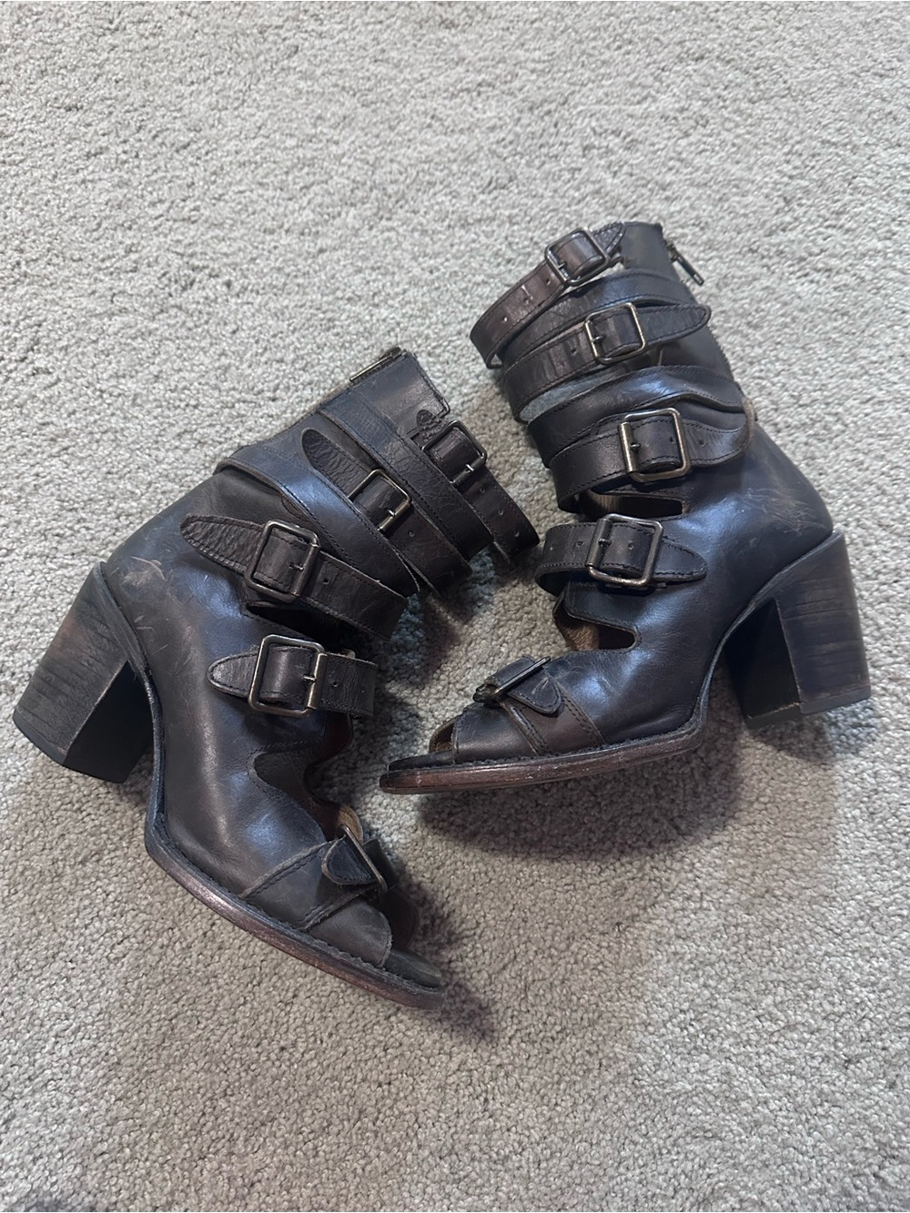 Freebird by Steven Distressed black Heeled Ankle Boots